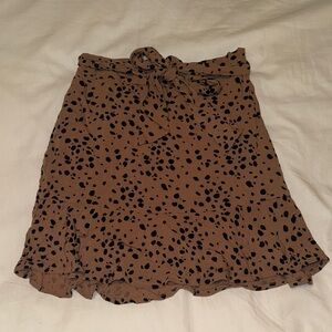 Abercrombie & Fitch Tan Skirt with Black Dots